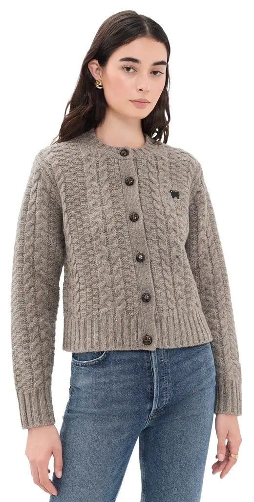 Rowing Blazers Sheep Donegal Chunky Cable Cardigan