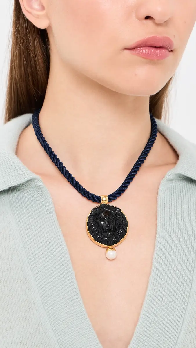 CHAN LUU Black Obsidian Lion Necklace | Thumbnail 3