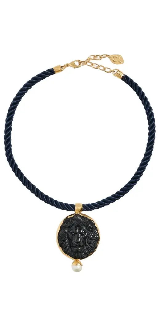 CHAN LUU Black Obsidian Lion Necklace
