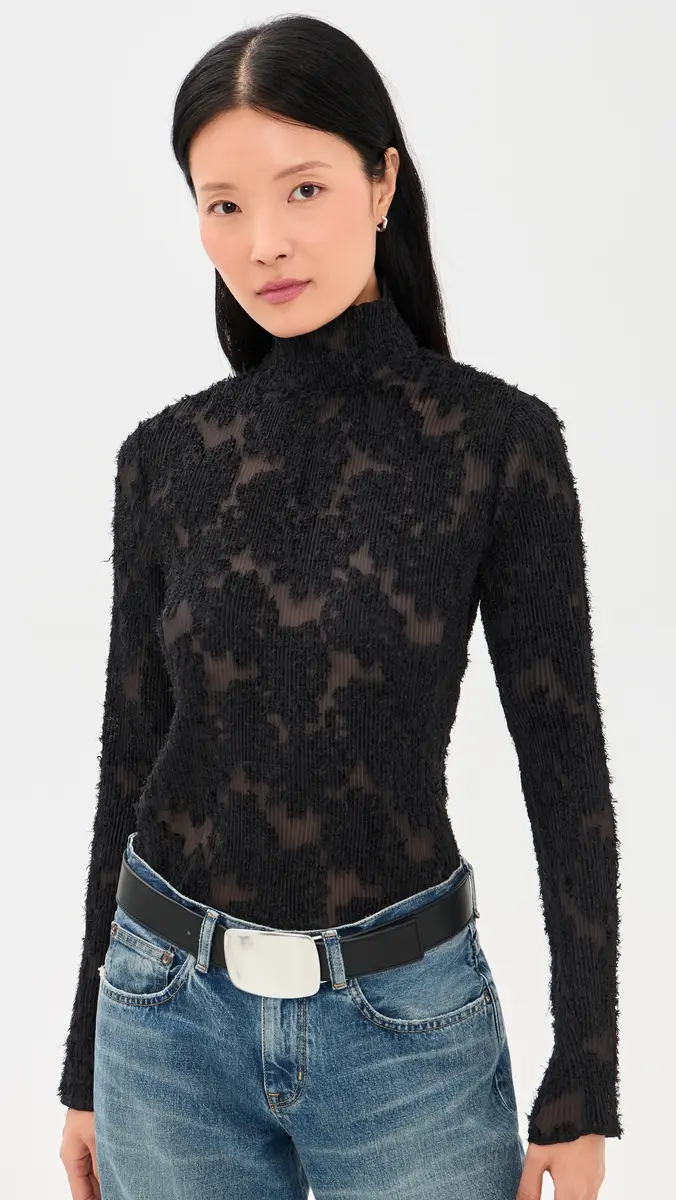 Ganni Pleated Fil Coupe Turtleneck | Thumbnail 2 Ganni Pleated Fil Coupe Turtleneck | Thumbnail 2