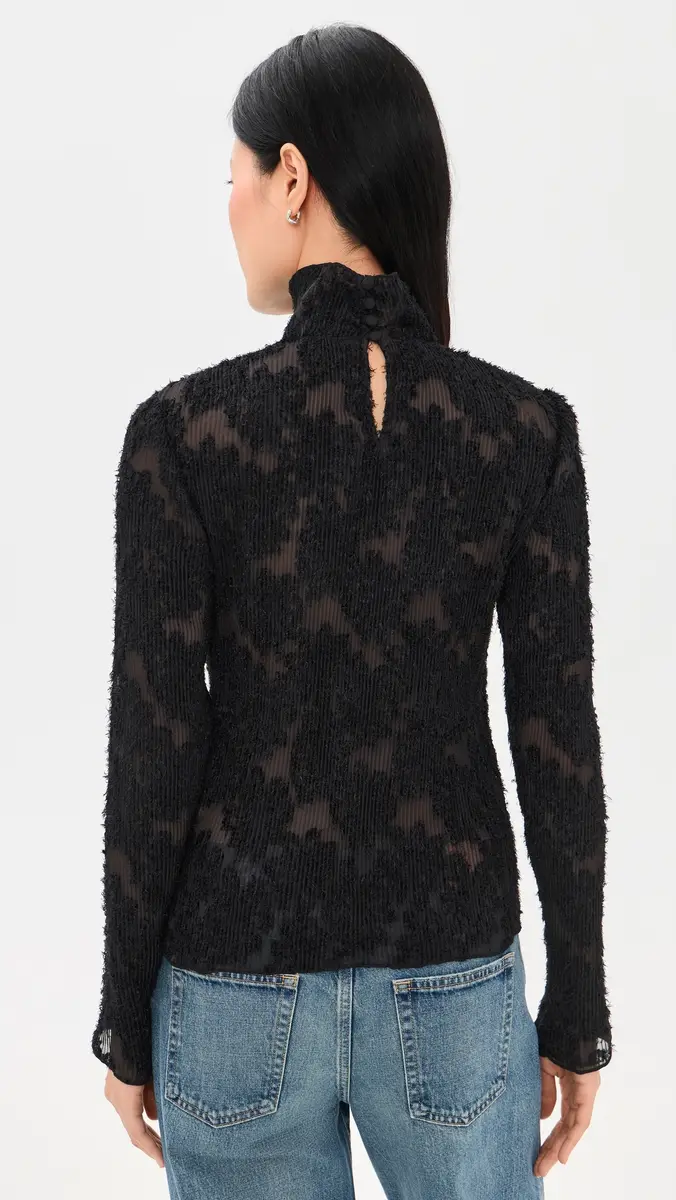 Ganni Pleated Fil Coupe Turtleneck | Thumbnail 3 Ganni Pleated Fil Coupe Turtleneck | Thumbnail 3
