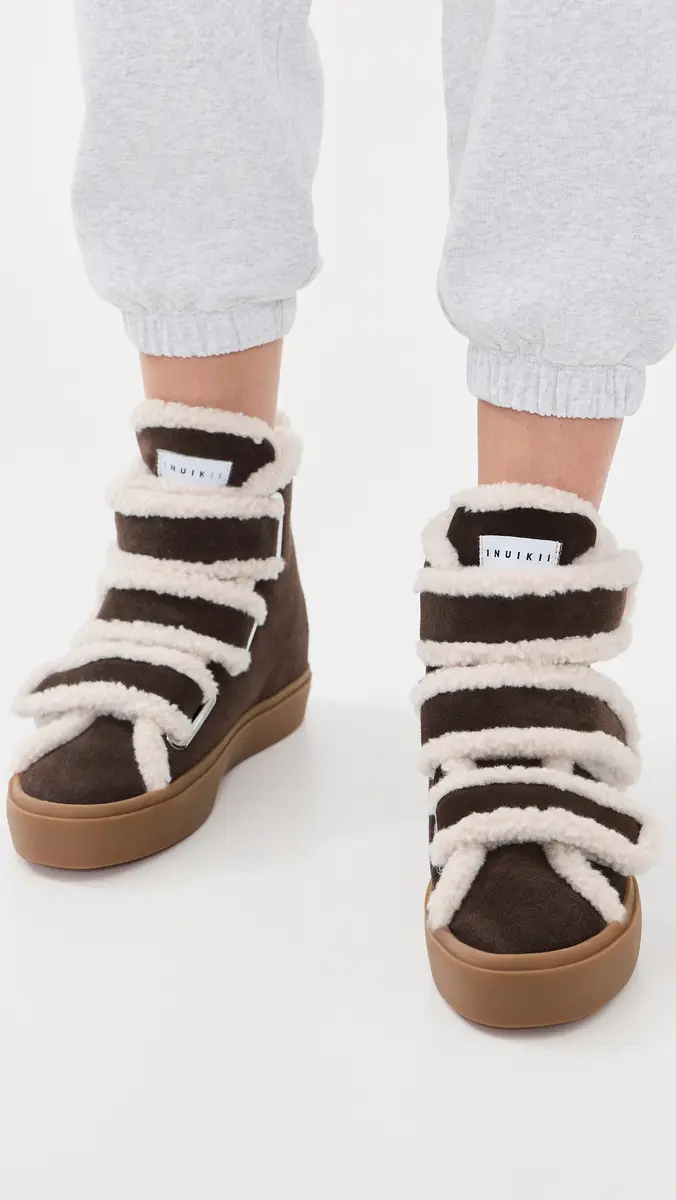 Inuikii Sherpa Velcro Wedge Ankle Boots | Thumbnail 3 Inuikii Sherpa Velcro Wedge Ankle Boots | Thumbnail 3