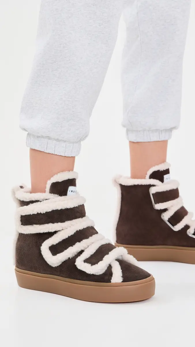Inuikii Sherpa Velcro Wedge Ankle Boots | Thumbnail 4 Inuikii Sherpa Velcro Wedge Ankle Boots | Thumbnail 4