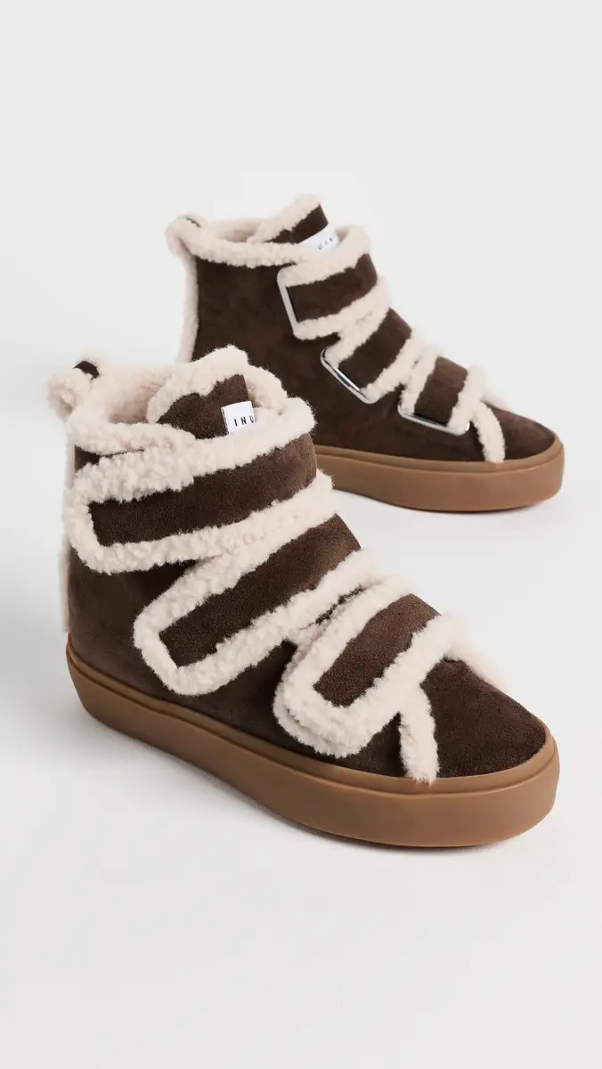 Inuikii Sherpa Velcro Wedge Ankle Boots | Thumbnail 6 Inuikii Sherpa Velcro Wedge Ankle Boots | Thumbnail 6