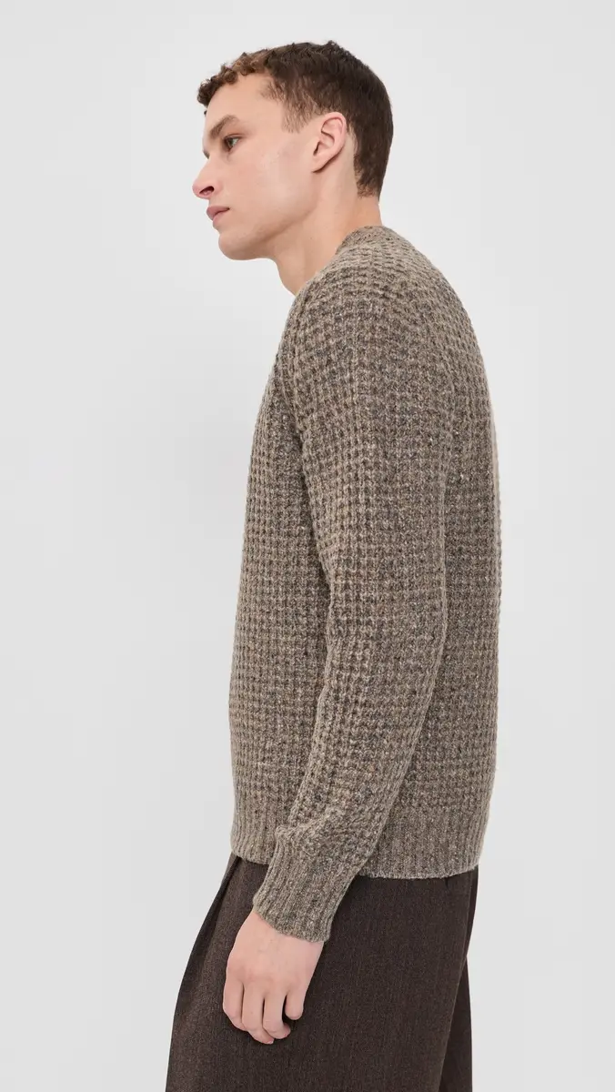 Vince Waffle Donegal Long Sleeve V Neck Sweater | Thumbnail 4 Vince Waffle Donegal Long Sleeve V Neck Sweater | Thumbnail 4