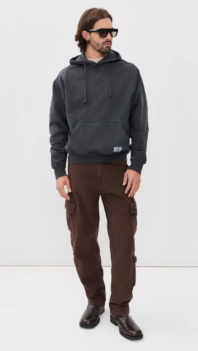 Alpha Industries Washed Essential Hoodie Relaxed Fit Sweatshirt | Thumbnail 6