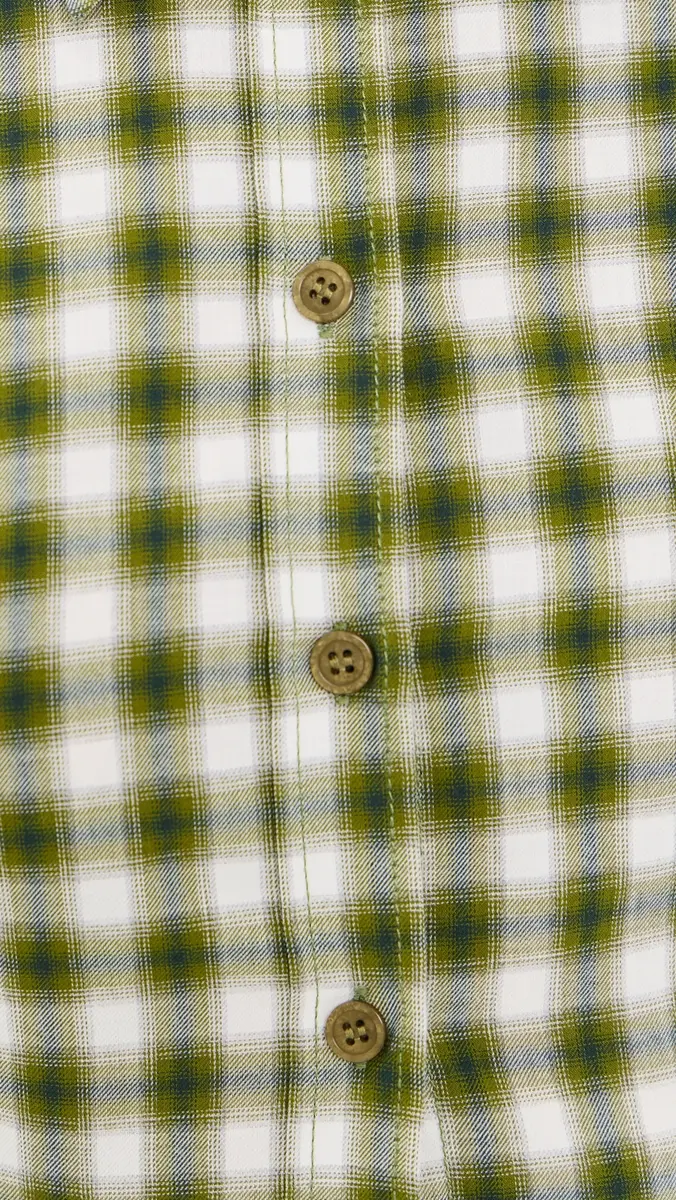 Ganni Light Check Flannel Peplum Shirt | Thumbnail 6