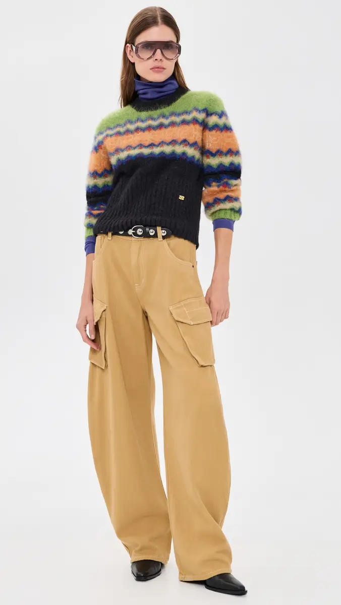 Ganni Brushed Alpaca Fair Isle Sweater | Thumbnail 2 Ganni Brushed Alpaca Fair Isle Sweater | Thumbnail 2