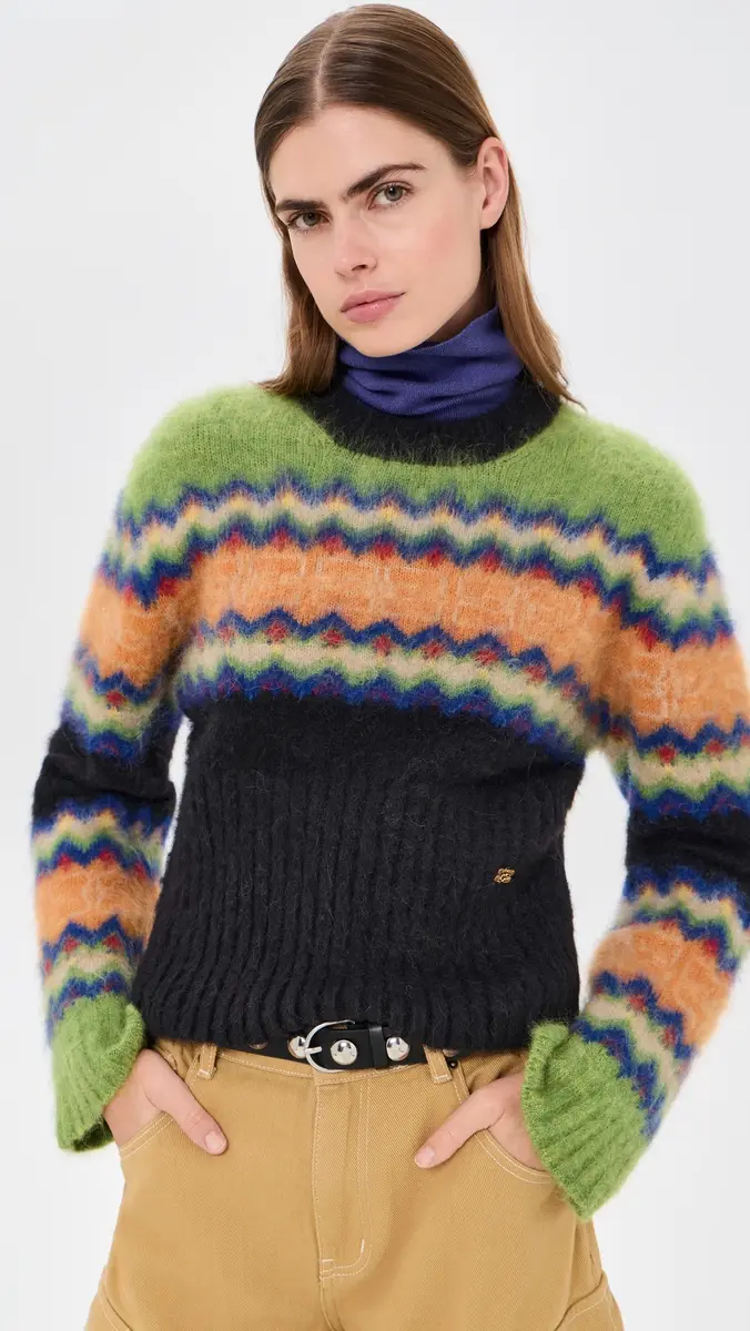 Ganni Brushed Alpaca Fair Isle Sweater | Thumbnail 3 Ganni Brushed Alpaca Fair Isle Sweater | Thumbnail 3
