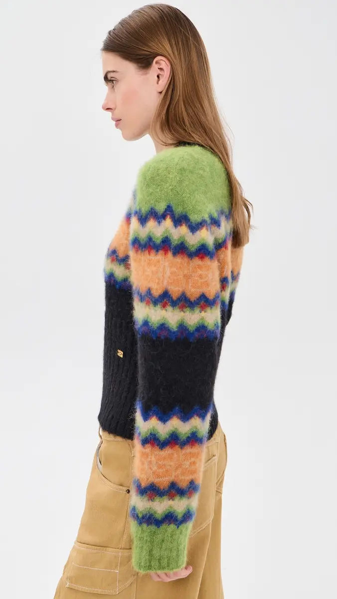Ganni Brushed Alpaca Fair Isle Sweater | Thumbnail 5 Ganni Brushed Alpaca Fair Isle Sweater | Thumbnail 5