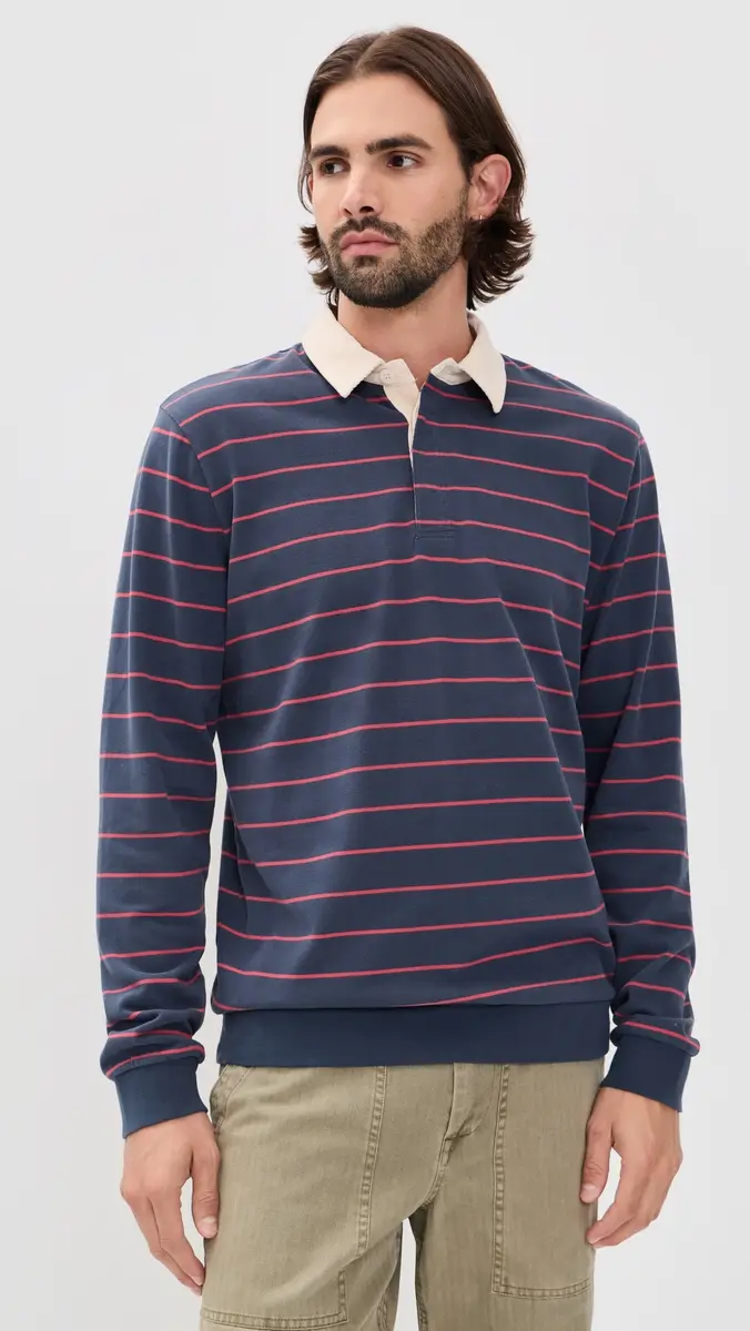 Marine Layer Sueded Rugby Polo | Thumbnail 2 Marine Layer Sueded Rugby Polo | Thumbnail 2