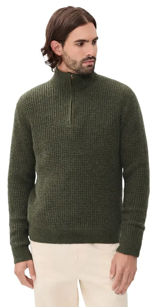 Polo Ralph Lauren Waffle Knit Quarter Zip Sweater