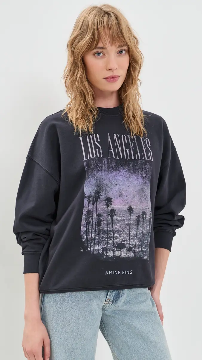 Anine Bing Miles Los Angeles Sweatshirt | Thumbnail 2 Anine Bing Miles Los Angeles Sweatshirt | Thumbnail 2
