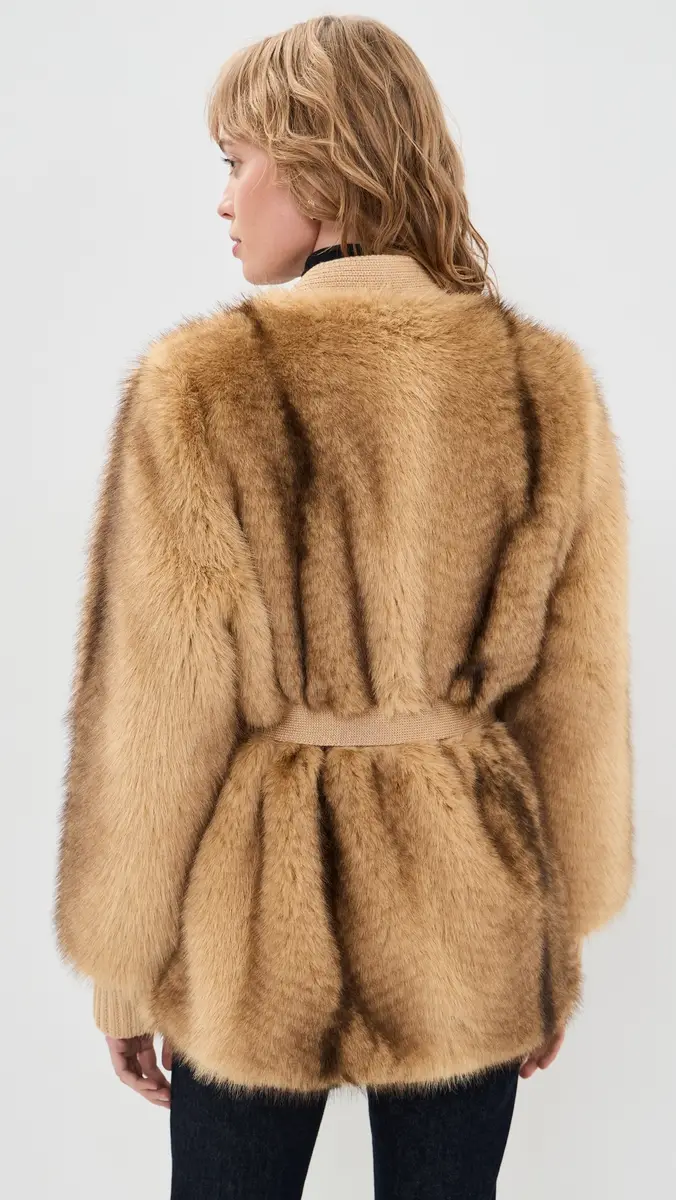 Generation Love Heloise Faux Fur Belted Wrap Jacket | Thumbnail 3