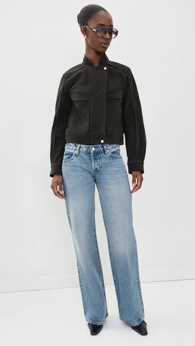 Avec Les Filles Asymmetrical Faux Suede Bomber Jacket | Thumbnail 5 Avec Les Filles Asymmetrical Faux Suede Bomber Jacket | Thumbnail 5