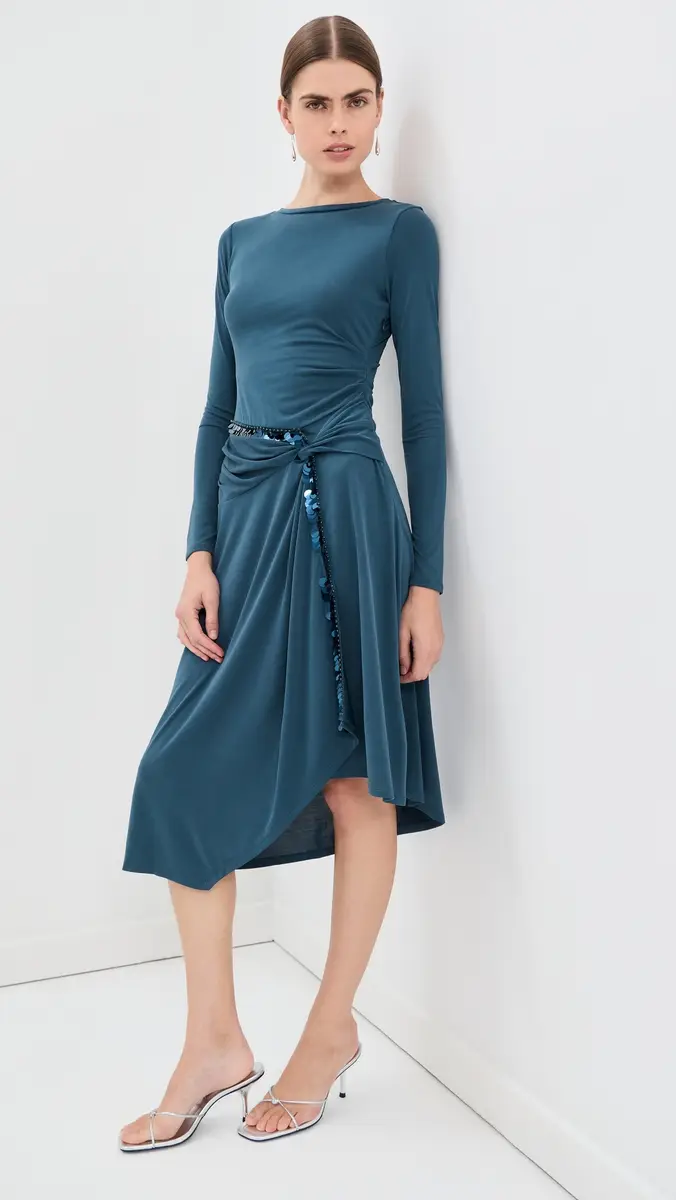 3.1 Phillip Lim Embellished Draped Jersey Midi Dress | Thumbnail 5 3.1 Phillip Lim Embellished Draped Jersey Midi Dress | Thumbnail 5