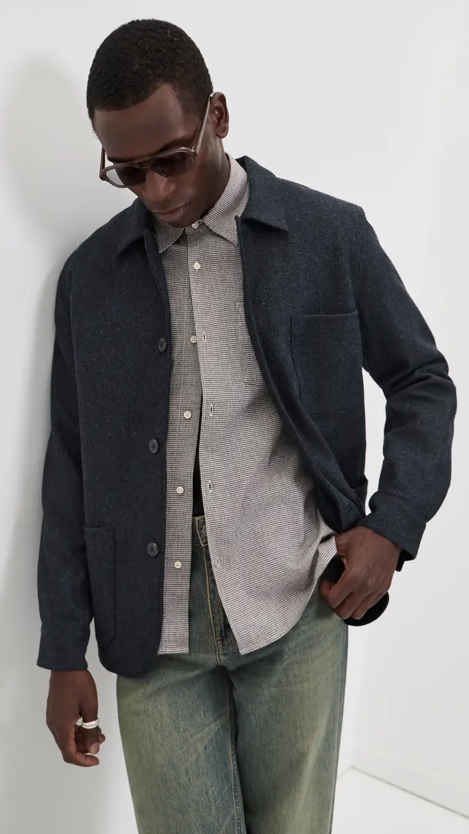 Portuguese Flannel Labura Herringbone Wool Shacket | Thumbnail 3 Portuguese Flannel Labura Herringbone Wool Shacket | Thumbnail 3