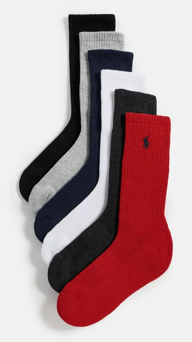 Polo Ralph Lauren Performance Crew Socks 6-Pack | Thumbnail 2 Polo Ralph Lauren Performance Crew Socks 6-Pack | Thumbnail 2