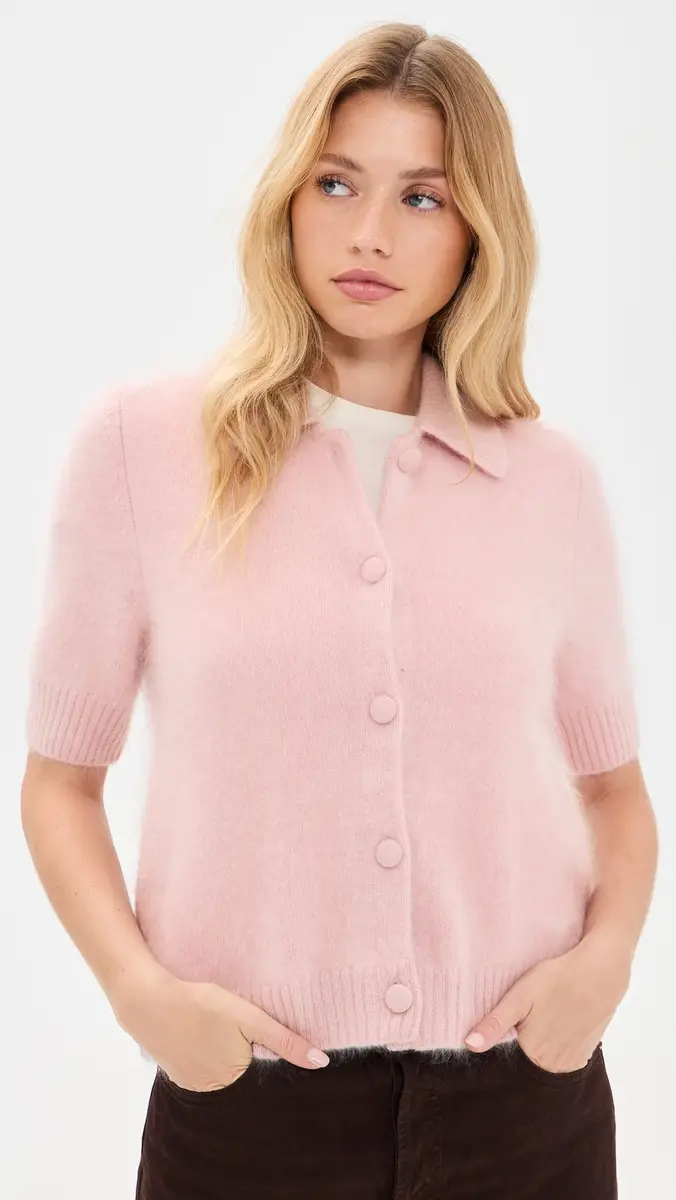 rag & bone Jada Brushed Cashmere Short Sleeve Cardigan | Thumbnail 2