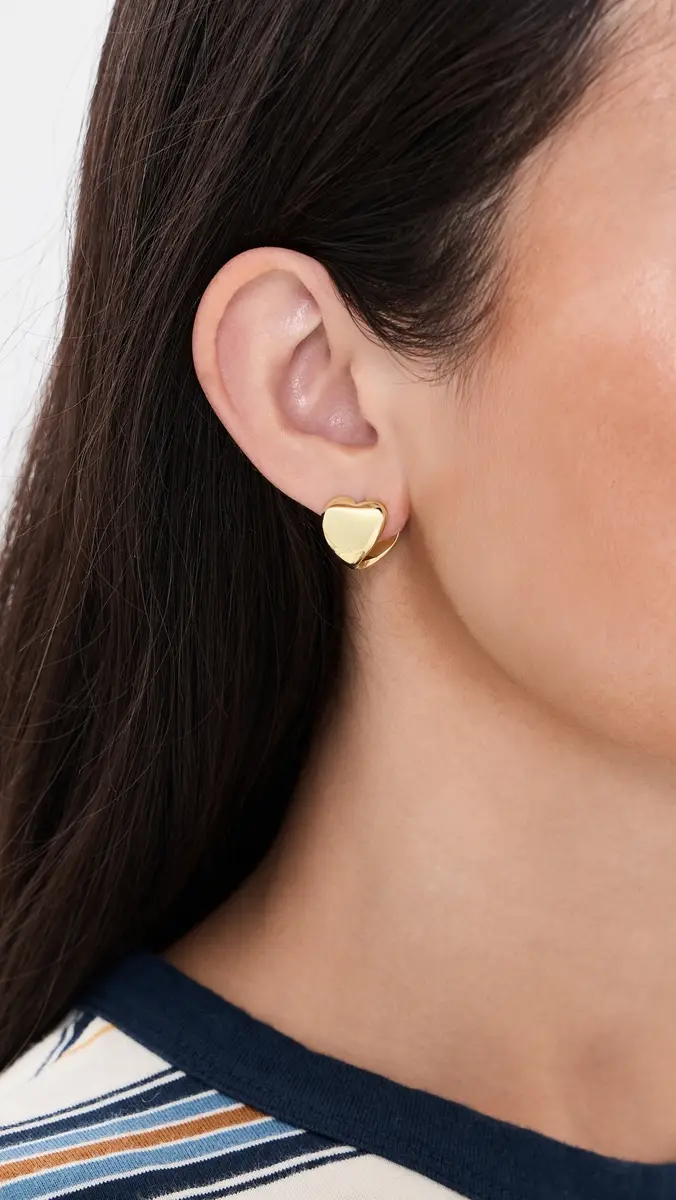 Madewell Organic Huggie Heart Earrings | Thumbnail 3