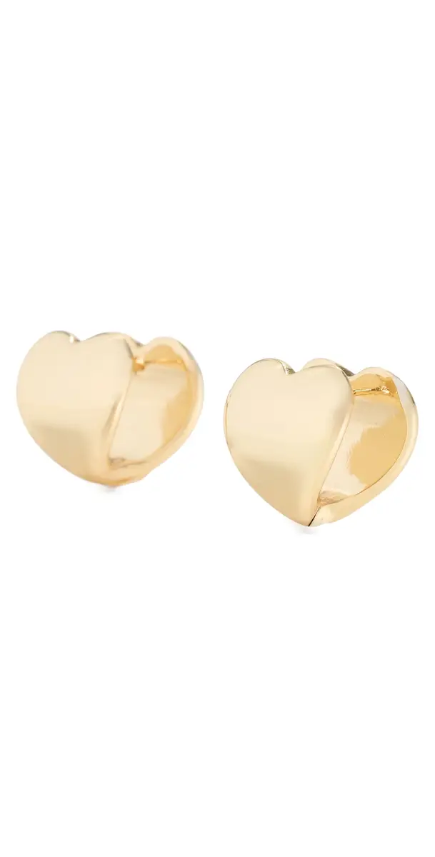 Organic Huggie Heart Earrings