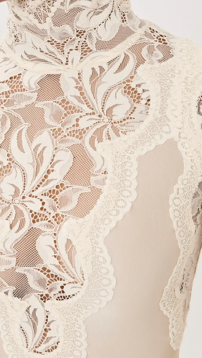 Rabanne Long Dress in Lace and Jersey | Thumbnail 6 Rabanne Long Dress in Lace and Jersey | Thumbnail 6