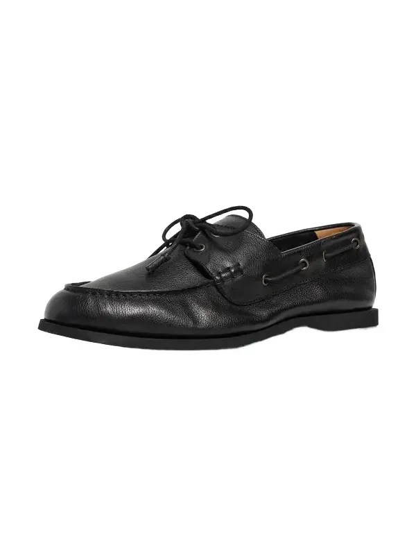 Marina Pebbled Leather Deck Loafers Marina Pebbled Leather Deck Loafers