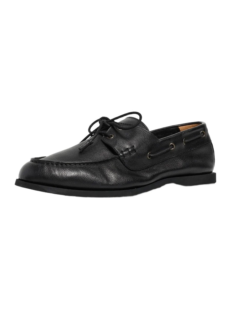 Marina Pebbled Leather Deck Loafers Marina Pebbled Leather Deck Loafers