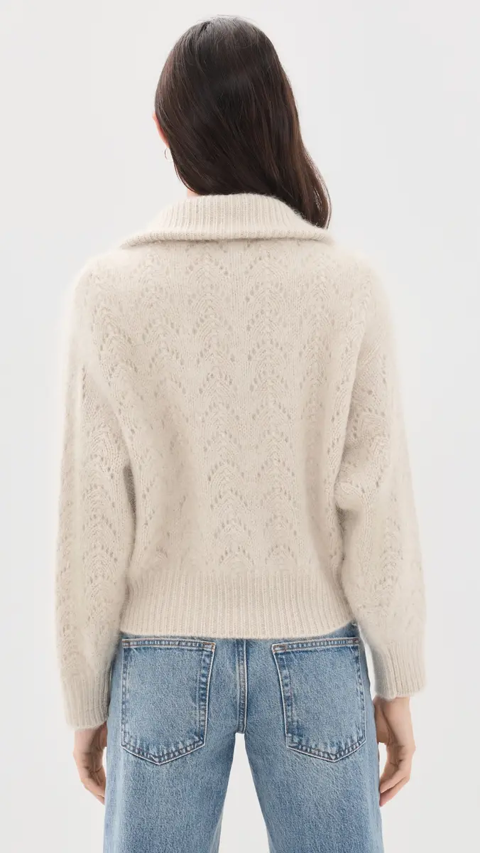 Frame The Airy Metallic Zip Sweater | Thumbnail 3 Frame The Airy Metallic Zip Sweater | Thumbnail 3