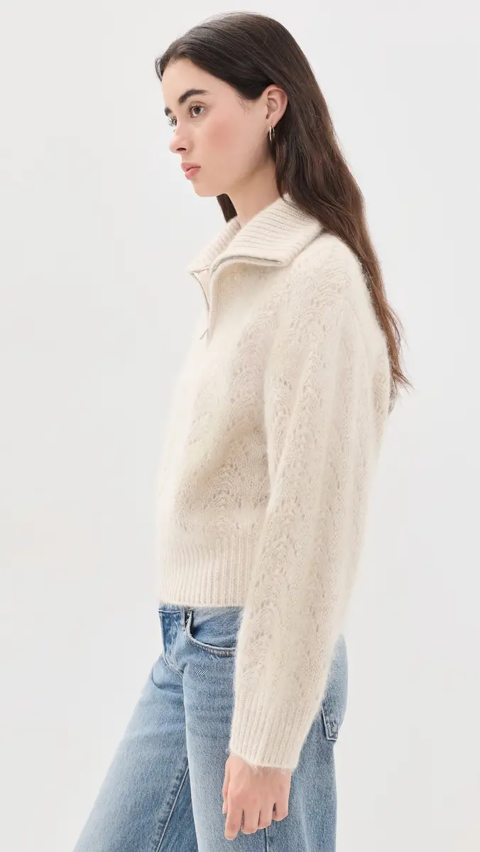 Frame The Airy Metallic Zip Sweater | Thumbnail 4 Frame The Airy Metallic Zip Sweater | Thumbnail 4