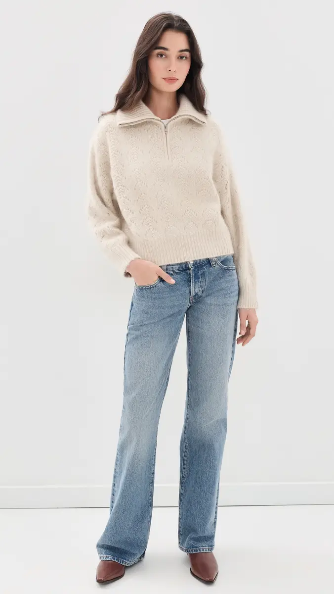 Frame The Airy Metallic Zip Sweater | Thumbnail 5 Frame The Airy Metallic Zip Sweater | Thumbnail 5