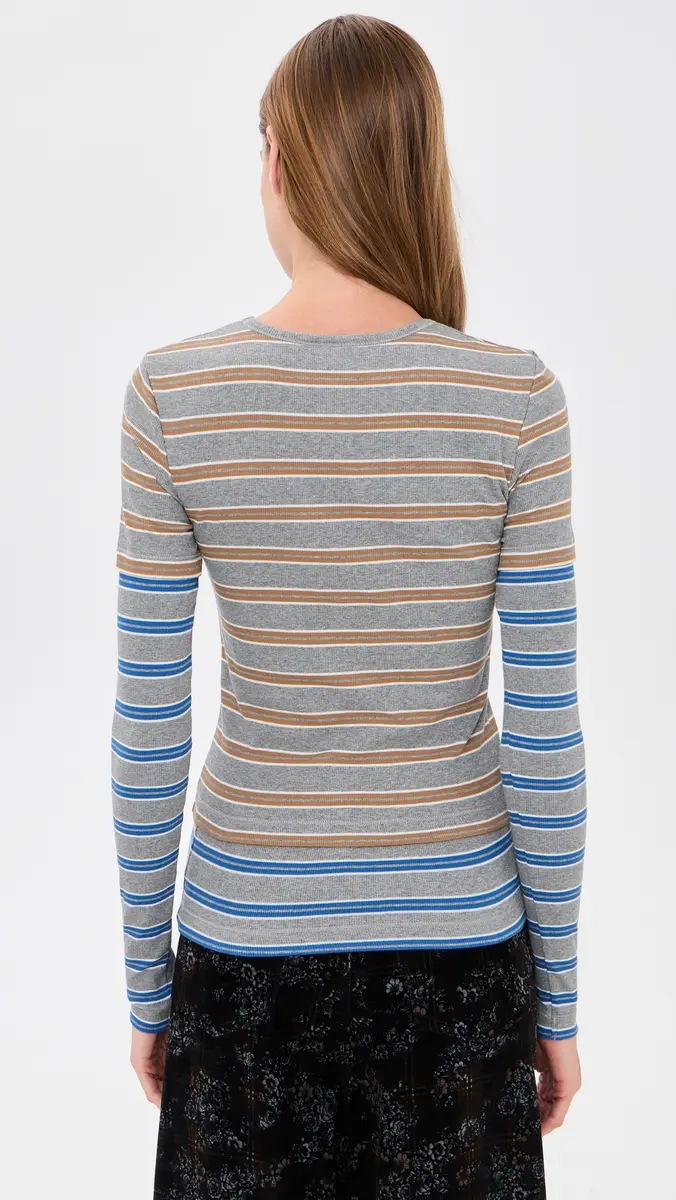 Ganni Soft Cotton Rib Long Sleeve Double Layer Tee | Thumbnail 4 Ganni Soft Cotton Rib Long Sleeve Double Layer Tee | Thumbnail 4
