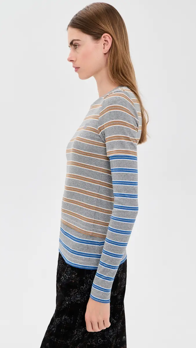 Ganni Soft Cotton Rib Long Sleeve Double Layer Tee | Thumbnail 5 Ganni Soft Cotton Rib Long Sleeve Double Layer Tee | Thumbnail 5