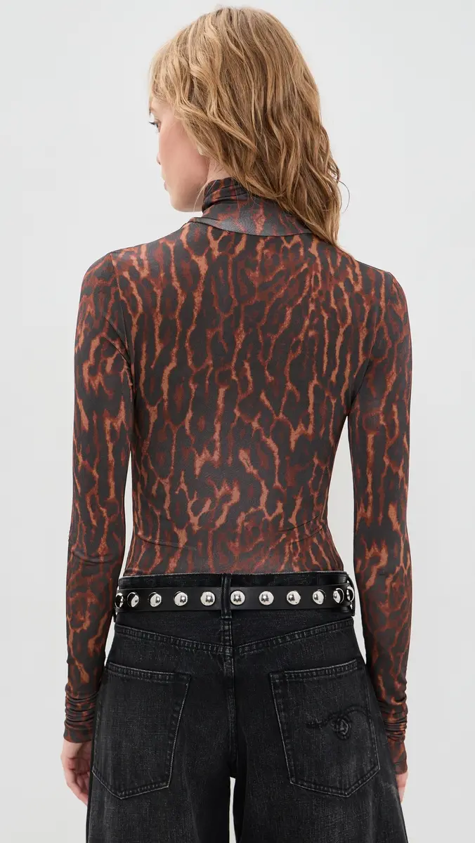 Ganni Printed Shiny Jersey Turtleneck | Thumbnail 3 Ganni Printed Shiny Jersey Turtleneck | Thumbnail 3