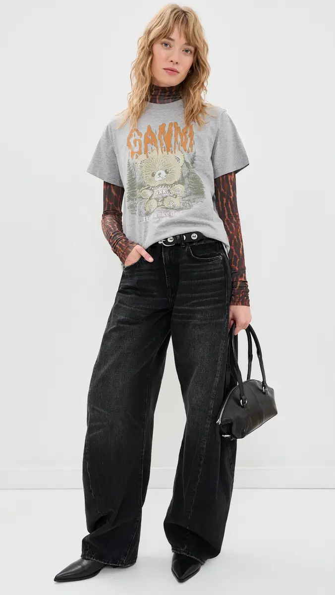 Ganni Printed Shiny Jersey Turtleneck | Thumbnail 5 Ganni Printed Shiny Jersey Turtleneck | Thumbnail 5
