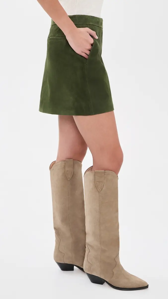 Theory Mini Suede Trouser Skirt | Thumbnail 4 Theory Mini Suede Trouser Skirt | Thumbnail 4
