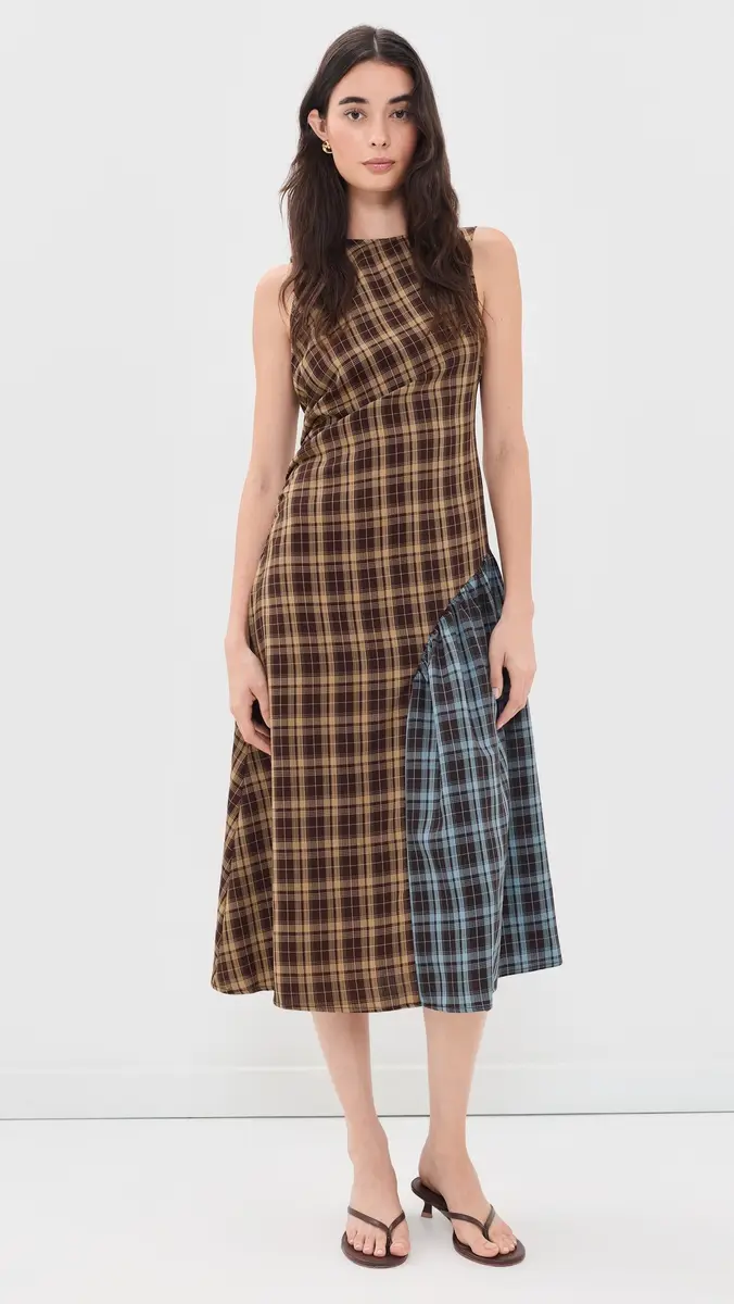 Another Girl Contrast Check Panel Midaxi Dress | Thumbnail 2 Another Girl Contrast Check Panel Midaxi Dress | Thumbnail 2