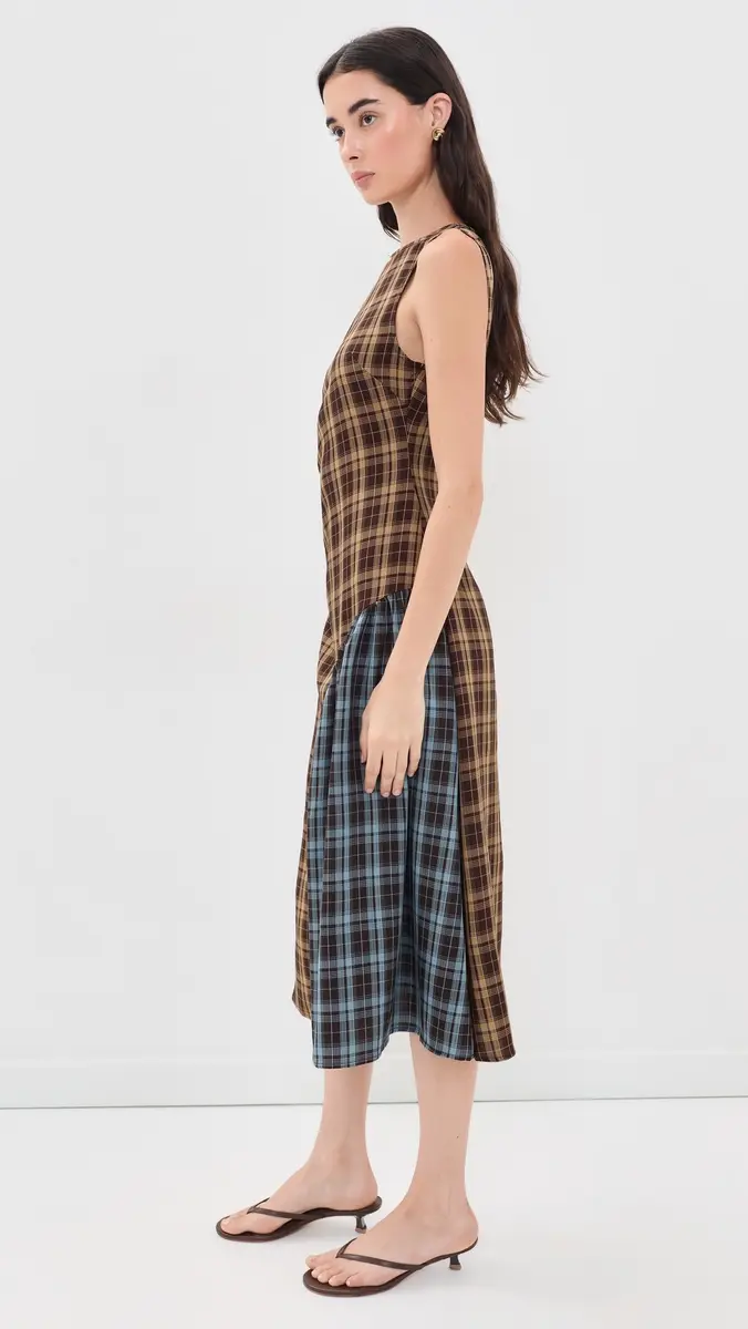 Another Girl Contrast Check Panel Midaxi Dress | Thumbnail 4 Another Girl Contrast Check Panel Midaxi Dress | Thumbnail 4