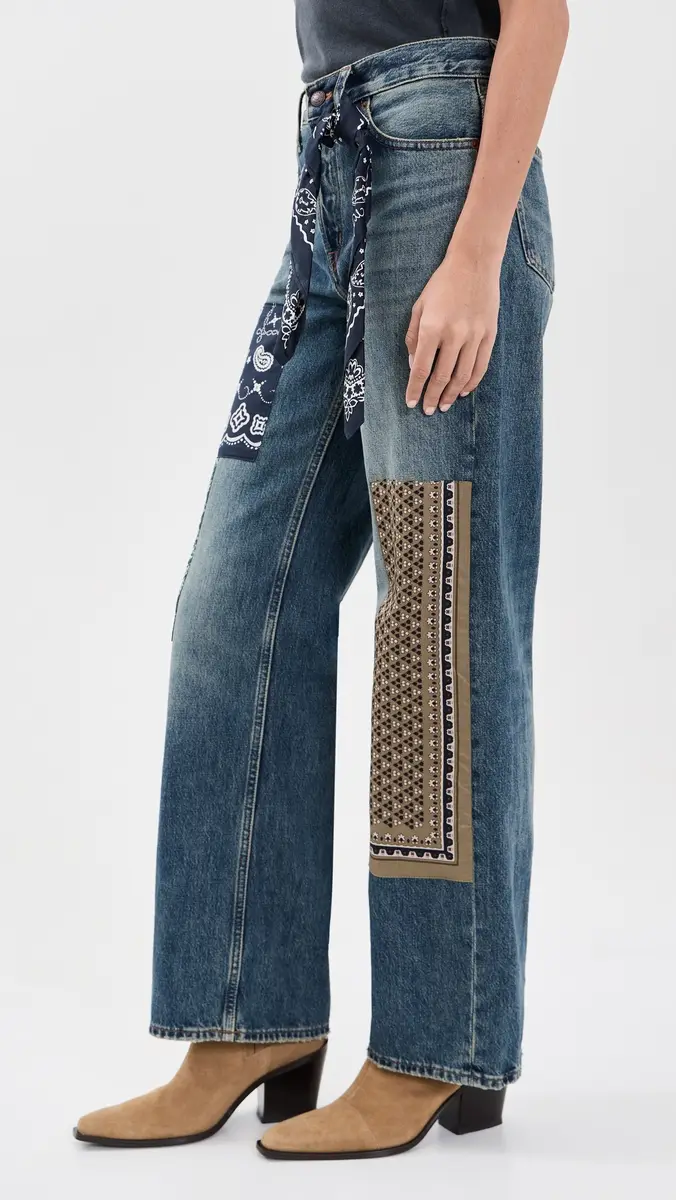Madewell Low-Slung Baggy Patchwork Jeans | Thumbnail 4