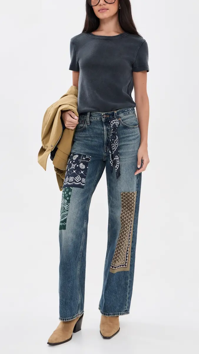Madewell Low-Slung Baggy Patchwork Jeans | Thumbnail 5