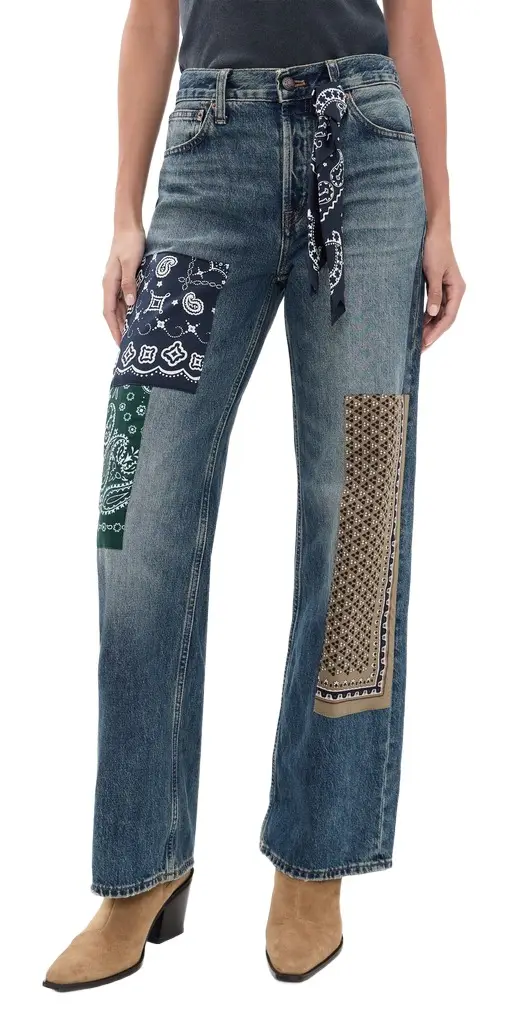 Low-Slung Baggy Patchwork Jeans Low-Slung Baggy Patchwork Jeans