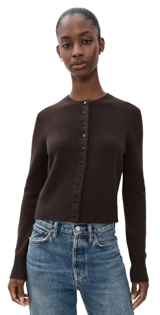 Theory Crew Neck Button Down Cardigan