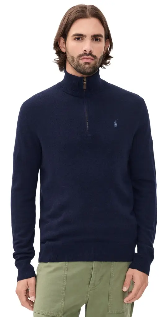 Polo Ralph Lauren Original Label Lux Merino Wool Quarter Zip Sweater