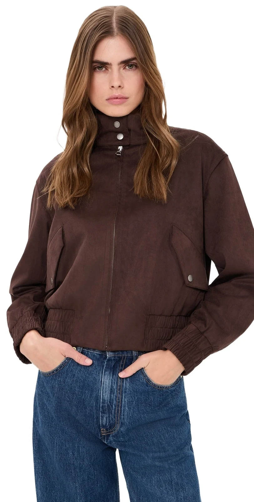 Faux Suede Eliza Bomber Jacket Faux Suede Eliza Bomber Jacket