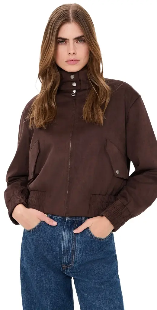 rag & bone Faux Suede Eliza Bomber Jacket