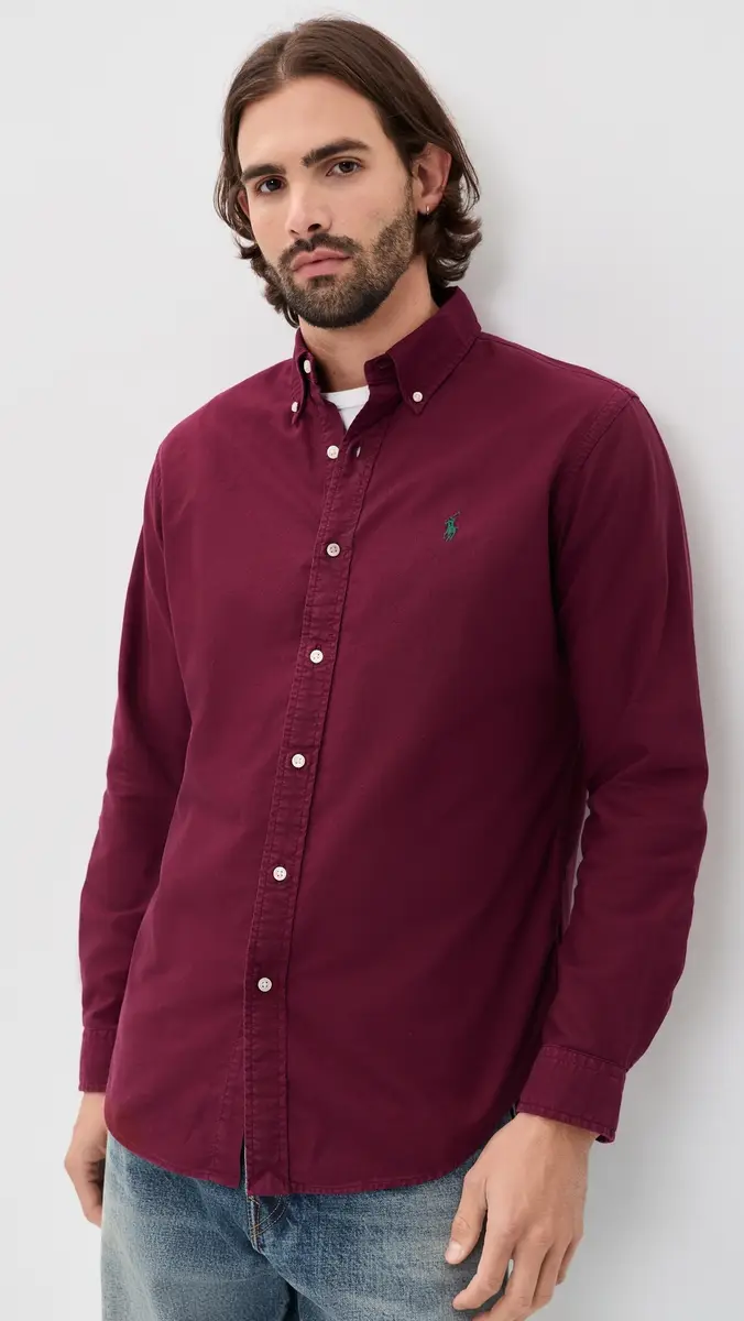 Polo Ralph Lauren Long-Sleeve Garment-Dyed Oxford Sport Shirt | Thumbnail 2