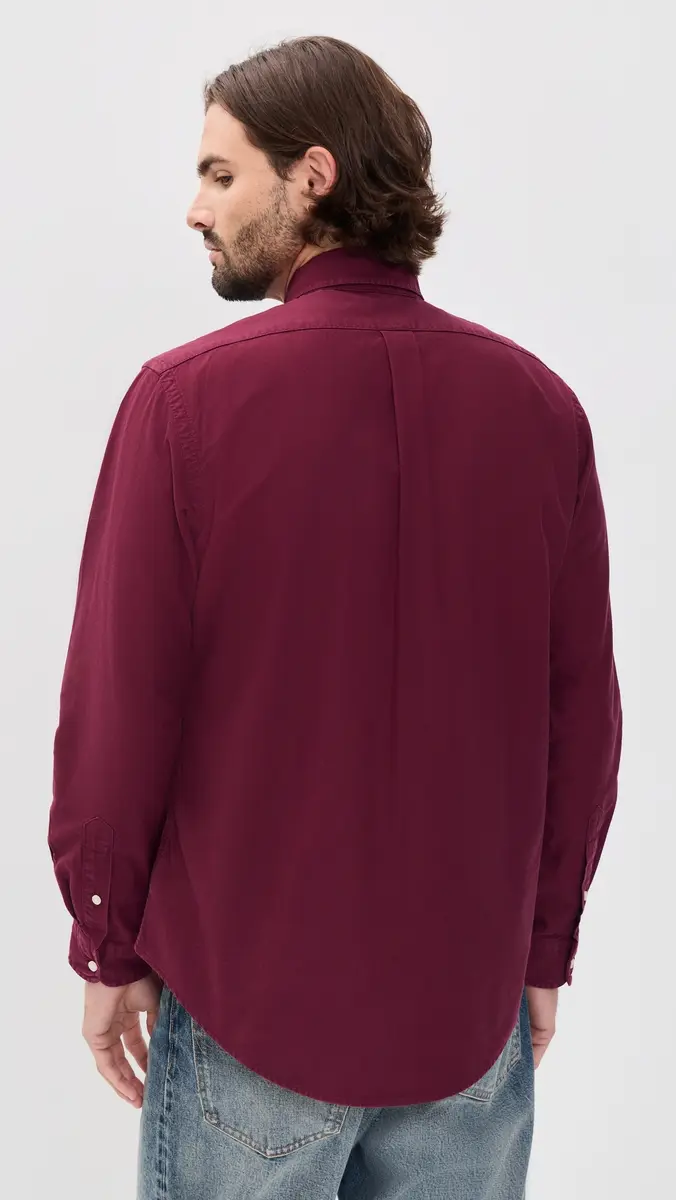 Polo Ralph Lauren Long-Sleeve Garment-Dyed Oxford Sport Shirt | Thumbnail 3