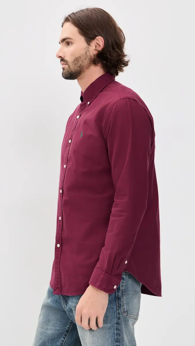 Polo Ralph Lauren Long-Sleeve Garment-Dyed Oxford Sport Shirt | Thumbnail 4