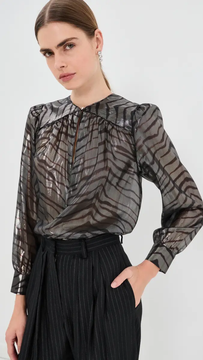 Isabel Marant Farali Gathered Silk Blouse | Thumbnail 2 Isabel Marant Farali Gathered Silk Blouse | Thumbnail 2