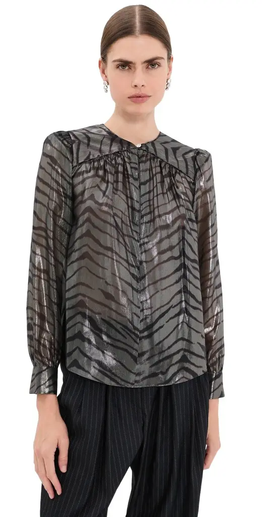 Isabel Marant Farali Gathered Silk Blouse